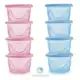 Adoleta Bebê Kit De Potes Infantis Translúcido com 4 unidades - Rosa e Azul em oferta