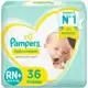 Fralda Pampers Premium Care RN 36 unidades em oferta