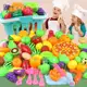 7/16 Pçs Crianças Brinquedos Cortando Frutas E Legumes Conjunto Para Fingir Jogar Simulação Brinqued em oferta