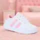 Tenis Calçado Infantil de Menina Branco Listra Rosa Escolar Confortável em oferta