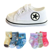 Imagem da promoção Kit Tênis Sapatinho e 3 Pares Meias para Bebê Recém Nascidos Menino e Menina Infantil Cano Baixo