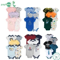 Imagem da promoção 5 Pcs 100% Algodão Bebê Meninos Meninas Bodysuit Roupas Bonito Dos Desenhos Do Bebê