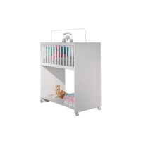 Imagem da promoção Mini Berço com Colchão 2 em 1 Compacto unisex para Quarto de Bebê Branco Rosa Madeirado