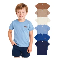 Imagem da promoção Kit 5 Camiseta Infantil Menino Casual Básica 100% Algodão