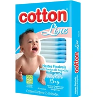 Imagem da promoção Hastes Flexíveis Cartucho Com Visor Baby Care Boy Com 75 Unidades - Cotton Line