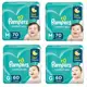 Kit de Fraldas Pampers Confort Sec 4 pacotes (M 140 unidades e G 120 unidades = Total 260 unidades) em oferta