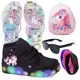 Botinha De Led Led Feminino Unicornio Meninas Calce Facil + Mochila + Chinelo Oculos Relogio - KIDS em oferta
