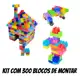 300 Blocos De Montar Super Coloridos + Rodinhas - Educacional em oferta