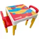 Conjunto Mesa Mesinha Infantil Com 2 Cadeiras Escolar Plástica Camaleão (Colorido) em oferta