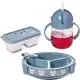 Kit Introdução Alimentar 3 Peças Caneca com Canudo Prato Térmico 3 Divisórias Ventosa e Trava e Port em oferta