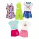 Kit Sortido 10 Peças de Roupas Infantis Femininas – 5 Camisetas + 5 Bermudas em oferta