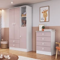 Imagem da promoção Quarto de Bebê Completo com Guarda-Roupa e Cômoda Arco-Íris - Espresso Móveis