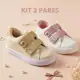 Kit 2 Pares Tênis Infantil Menina com Glitter Calce Fácil Casual em oferta