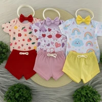 Imagem da promoção Conjunto Body Temático e Faixa 3 Peças para Bebê - Bory, Shorts e Faixa de Cabelo