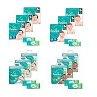 Imagem da promoção Kit 3 pacotes de Fraldas Pampers Confort Sec Super + 2 pacotes de Lenços Umedecidos Pampers Aloevera