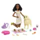 Boneca Barbie Morena Articulada Pets Cachorrinhos Recém-Nascidos Mattel em oferta