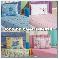 Imagem da promoção Jogo Roupa de Cama Solteiro Kids Infantil Menino e Menina Estampados 2 Pçs