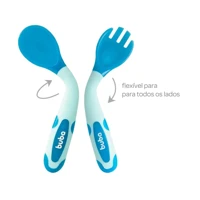 Imagem da promoção Kit Talher Flexivel e Termossensivel Azul BUBA