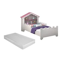 Imagem da promoção Cama Casinha Infantil com Colchão Incluso Castelo Menina Montessoriana Quarto Temático Seguro e Conf
