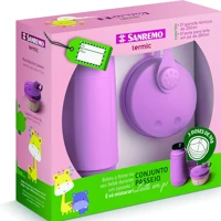 Imagem da promoção Sanremo - Conjunto de Garrafa Térmica de 250 ml e Pote Plástico com Divisória para Leite em Pó de 28