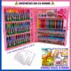 Estojo Maleta de Pintura Infantil Kit pintura 68 peças Canetinhas Giz Lápis de Cor em oferta