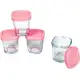 Kit com 4 Potes de Vidro para Armazenamento de Leite Materno, Rosa, Clingo em oferta