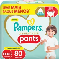Imagem da oferta Fralda Pampers Premium Care Pants Tamanho XXXG, Fácil de Vestir, 80 Unidades