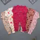 Kit 5 Macacão Vira pé Estampado em Malha para Bebê - (P/M/G) em oferta