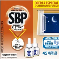 Imagem da promoção Repelente Elétrico Líquido SBP 45 Noites 2 Unidade 35Ml