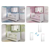 Quarto de Bebê Completo com Berço, Guarda-Roupa e Cômoda - Móveis Estrela Satriani em oferta na Magazine Luiza