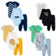 Kit Body 12 Peças Bebê Menino | Body Manga Longa Body Manga Curta e Calça Masculino em oferta
