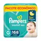 Fralda Pampers Confort Sec G 168 Unidades em oferta