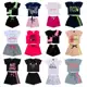 Kit Sortido 6 Peças de Roupas Infantil Menina 3 Blusas + 3 Shorts  em oferta