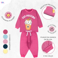 Imagem da promoção Conjunto Infantil Sortido Inverno Menina Liso e Estampado Moletom 1 a 8 anos