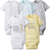 Imagem da promoção Kit Com 5 Bodies Manga Curta, Gerber - Tam 6-9 Meses