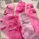 Meias de malha tridimensionais Pink Series Meias de malha tridimensionais Love Cute Mid-Tube Colorfu em oferta