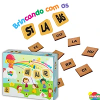 Imagem da promoção Jogo Brincando Com As Sílabas 130 Peças Em Madeira Mdf Aquarela Brinquedos