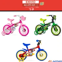 Imagem da promoção Bicicleta Bike Criança 2 A 5 Anos Aro 12 Nathor Infantil C/ Rodinha Menina e Menino de 90cm a 1m