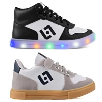 Imagem da promoção Kit 2 Pares Tênis Infantil Light De Led Casual Escolar Meninos Basico Street Jogger