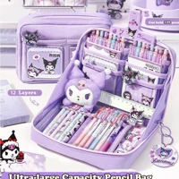 Imagem da promoção 12 Camadas Estojo De Lápis De Grande Capacidade Sanrio Kuromi Boa Aparência Classificação