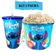 Kit Cinema Divertido Copo Stitch Com Canudo 550ML + Balde De Pipoca Pipoqueira Stitch 1,5 Litros em oferta