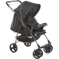 Imagem da promoção Carrinho de Bebê Milano Reversível, Preto - Galzerano