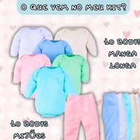 Imagem da promoção Kit Enxoval Infantil 20 Peças Body Manga Longa E Mijão De Bebê Menino E Menina