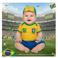 Imagem da oferta Body Bebê Time Futebol Camisa Brasil Seleção Brasileira Copa