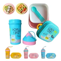 Imagem da oferta Kit Marmita Infantil Talher Copo 300ml Lancheira Escolar