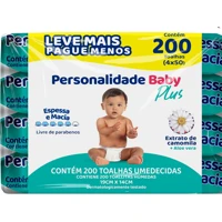 Imagem da oferta Toalha Umedecida Personalidade Baby Plus 200 unidades