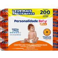 Imagem da oferta Toalha Umedecida Personalidade Baby Ultra 200 unidades