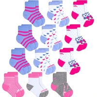 Imagem da promoção Kit 12 Pares Meias Bebê Menina Mash Infantil Recém Nascido Criança Cano Médio