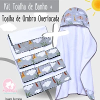 Imagem da promoção Kit Toalha de Banho Bebe Dupla Camada + 6 Toalhas de Ombro para Bebê 100% Algodão Estampada