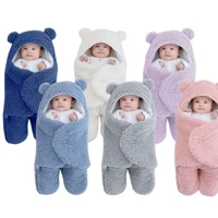 Imagem da promoção Saco de Dormir Bebe Ursinho com Sherpa Inverno Menina e Menino Charutinho Enrolar o Bebe | 2 CORES